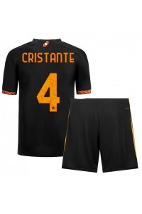 AS Roma Bryan Cristante #4 Jalkapallovaatteet Lasten Kolmas peliasu 2023-24 Lyhythihainen (+ Lyhyet housut)